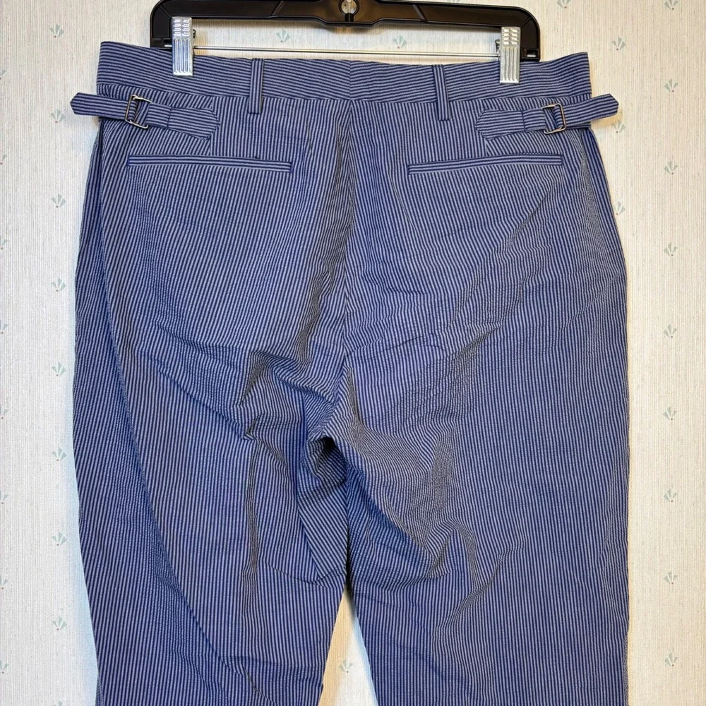 Bonobos Profilo Italia Seersucker Slim Fit Pants 33 Blue Stripe Preppy Nautical